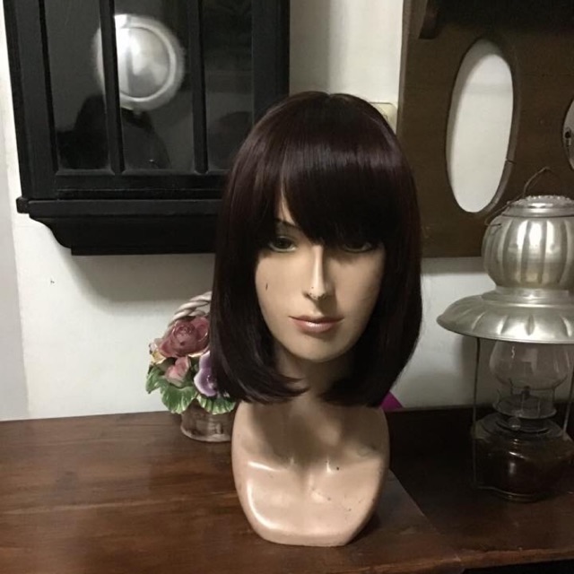 Wig bob daily lolita dark brown megumi kato cosplay coklat tua