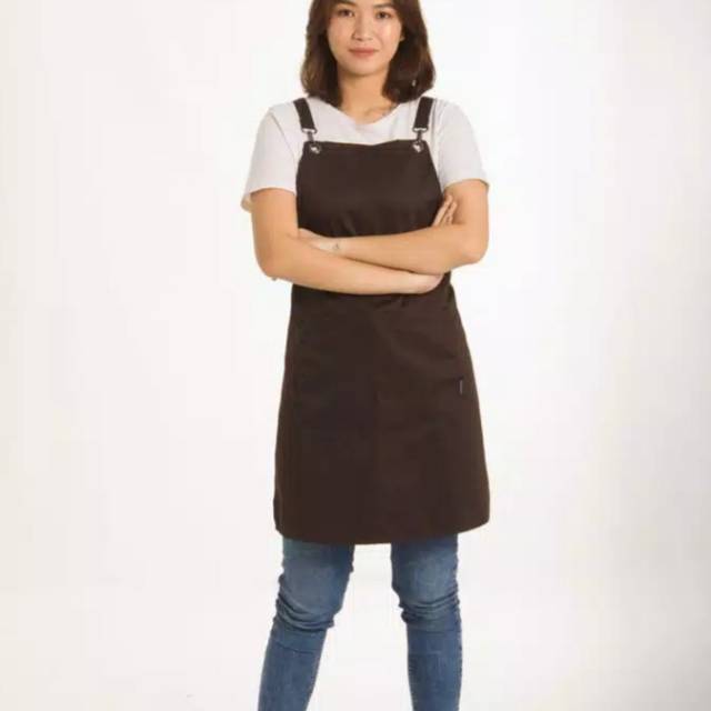 APRON CELEMEK MASAK, CAFE, BARISTA FULL BODY BAHAN DRILL