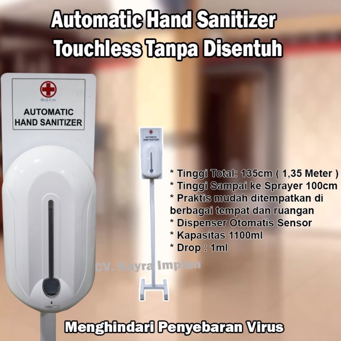 Automatic Hand Sanitizer + Stand Tiang Tempat Hand Sanitizer Komplit