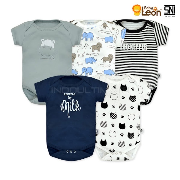 5in1 Jumper Bayi BC-01-8 BABY LEON Baju kaos bayi Jumpsuit newborn anak bayi laki laki perempuan SNI-2
