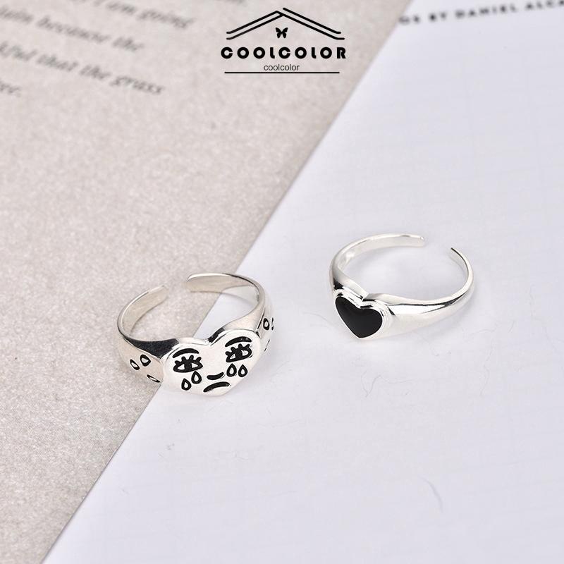 CODCinta air mata menangis cincin wajah kepribadian retro cincin ekspresi sedih- cl