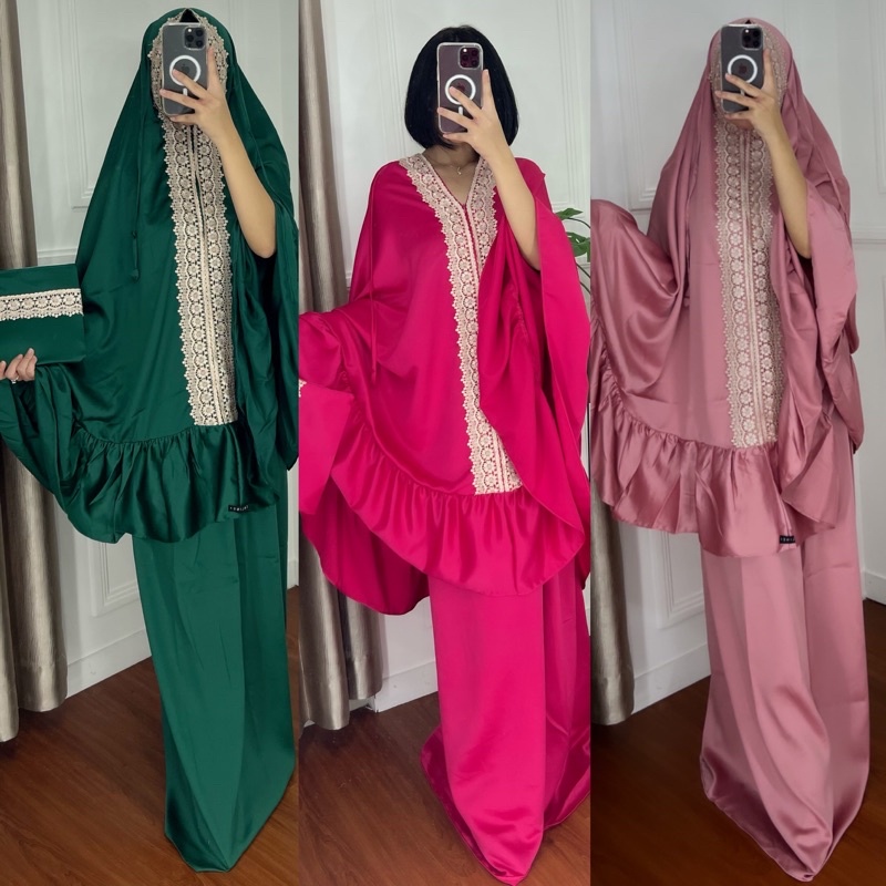 MUKENA DEWASA ZIPER MUKENA 2 IN 1 MUKENA TRAVELING MUKENA SILK SUTRA VELVET