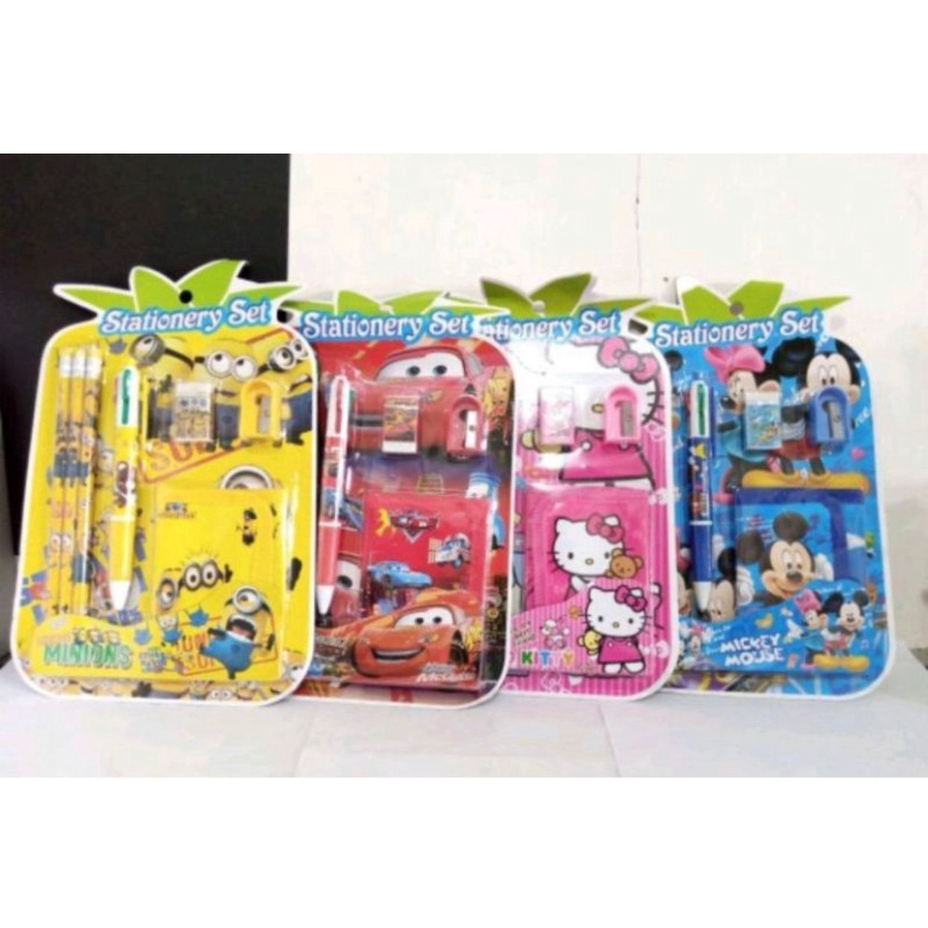 

STATIONARY SET ALAT TULIS/Paket Alat Tulis 5 in 1 dan 7in1/ Karakter anak Fancy