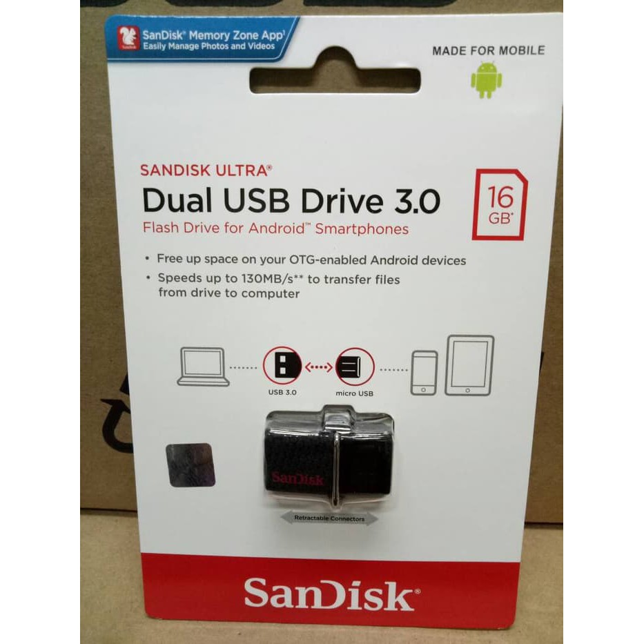 Sandisk Flashdisk OTG 16GB Dual Drive