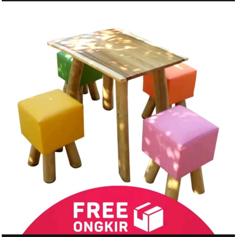 MEJA KURSI CAFE RESTO KEDAI WARKOP MEJA KURSI KAFE UNIK 1 SET