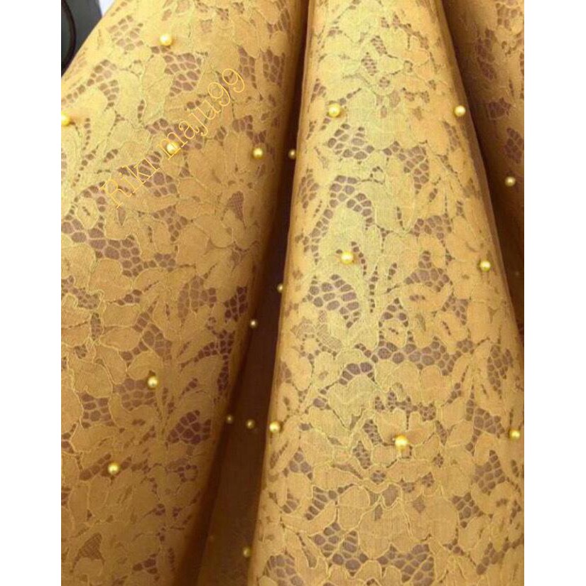 New Kain Tulle Brokat Mutiara / Kain Brukat Tile Mutiara, Bahan Kebaya