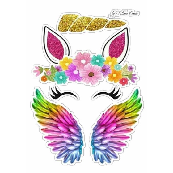 TOPPER UNICORN DAN SAYAP 1 SET