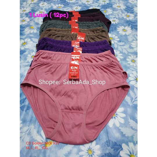 6pcs CD Wanita Murah Golden Nick 937 1/2 Lusin Size M -XXL Celana Dalam