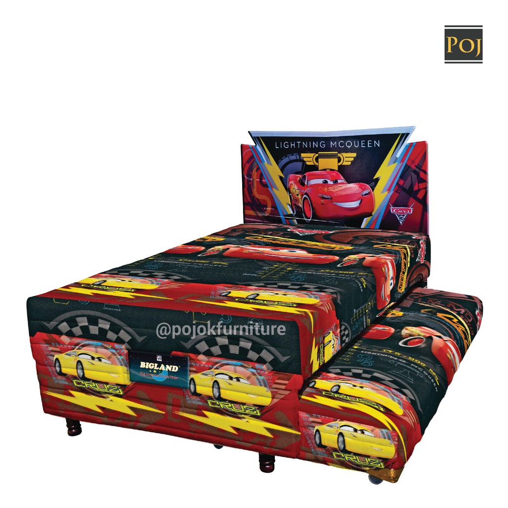 Bed Sorong Lightning McQueen Red 2 in 1 - kasur murah Palembang