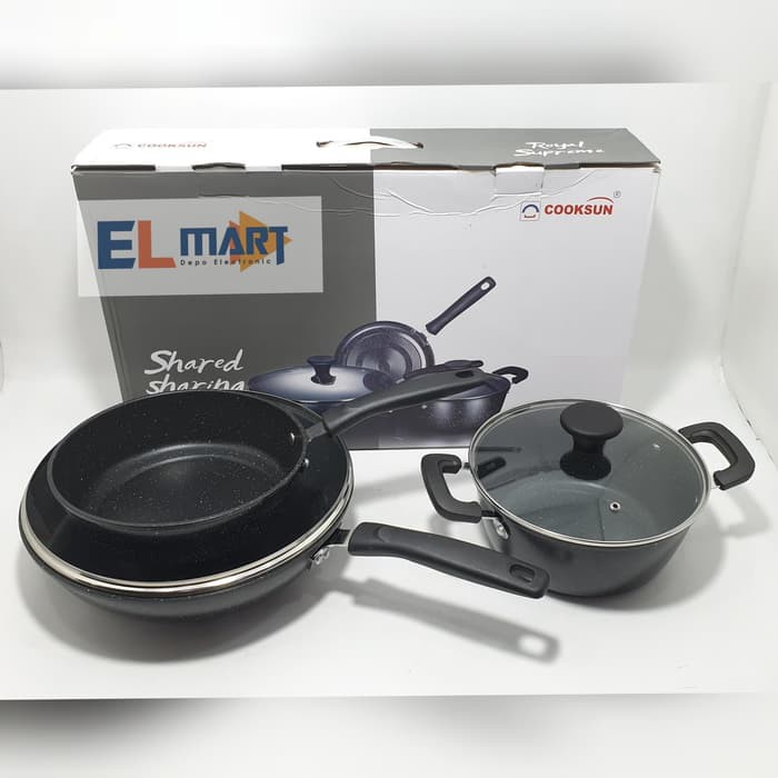 ELMART cooksun panci set tnon stick lurik anti lengket 5pc TY-D006