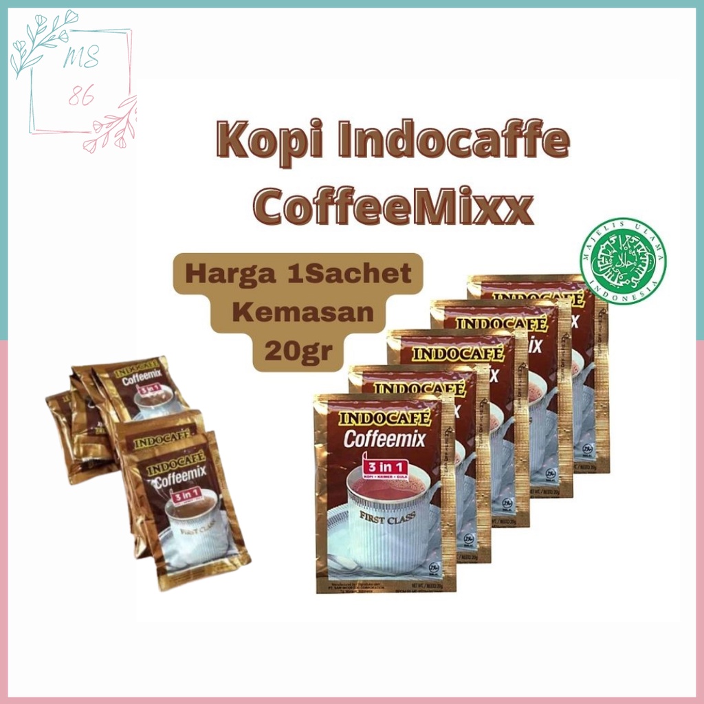 

Kopi Indocafe Coffeemix 3 In 1 Sachet 20gr Kopi Mix 1Pcs MS86