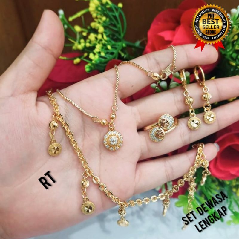 PERHIASAN WANITA DEWASA LAPIS EMAS 24 K MOTIF PILIHAN