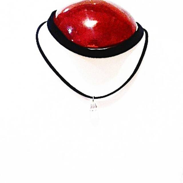 Double White Crystal Velvet Choker Necklace | Kalung Handmade Premium Collection
