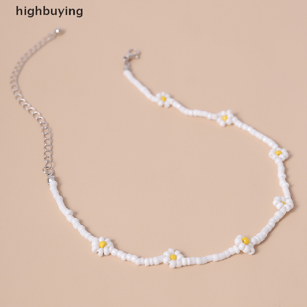 Hbid Kalung Choker Manik-Manik Bunga Daisy Handmade Gaya Bohemia Untuk Wanita