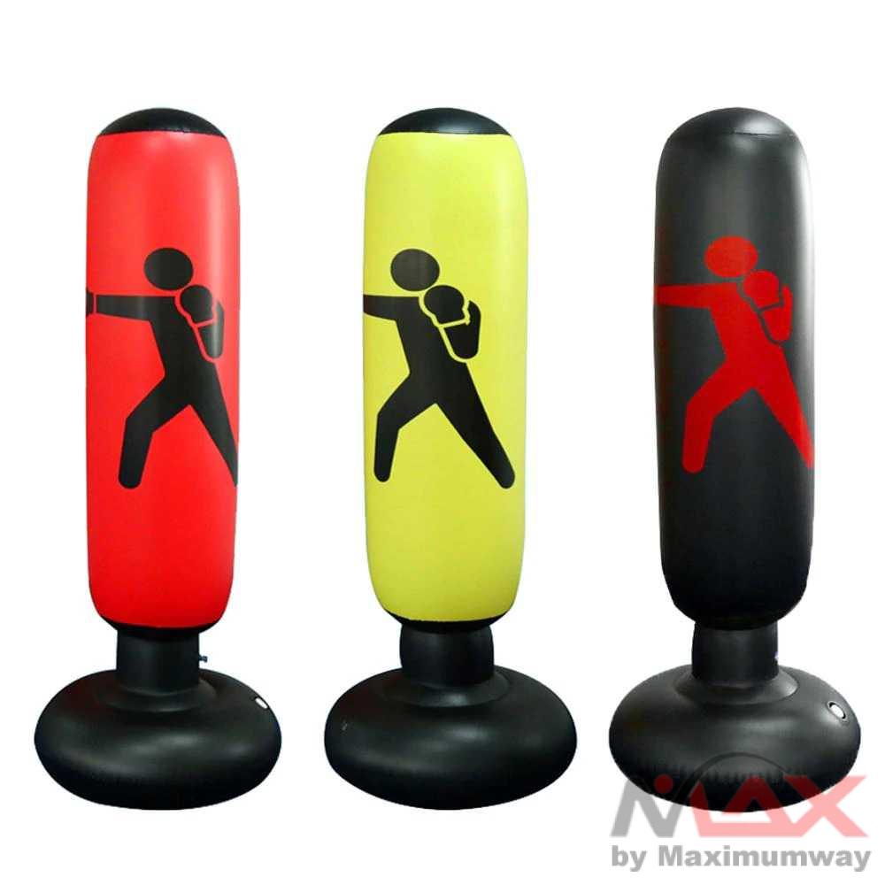 Samsak tiup Jusenda punching ball samsak tinju 160 Cm mma boxing samsak tinju samsak beladiri Jusenda Vertical Punching Bag Tiang Samsak Inflatable 1.6M - DS0096 Warna Hitam