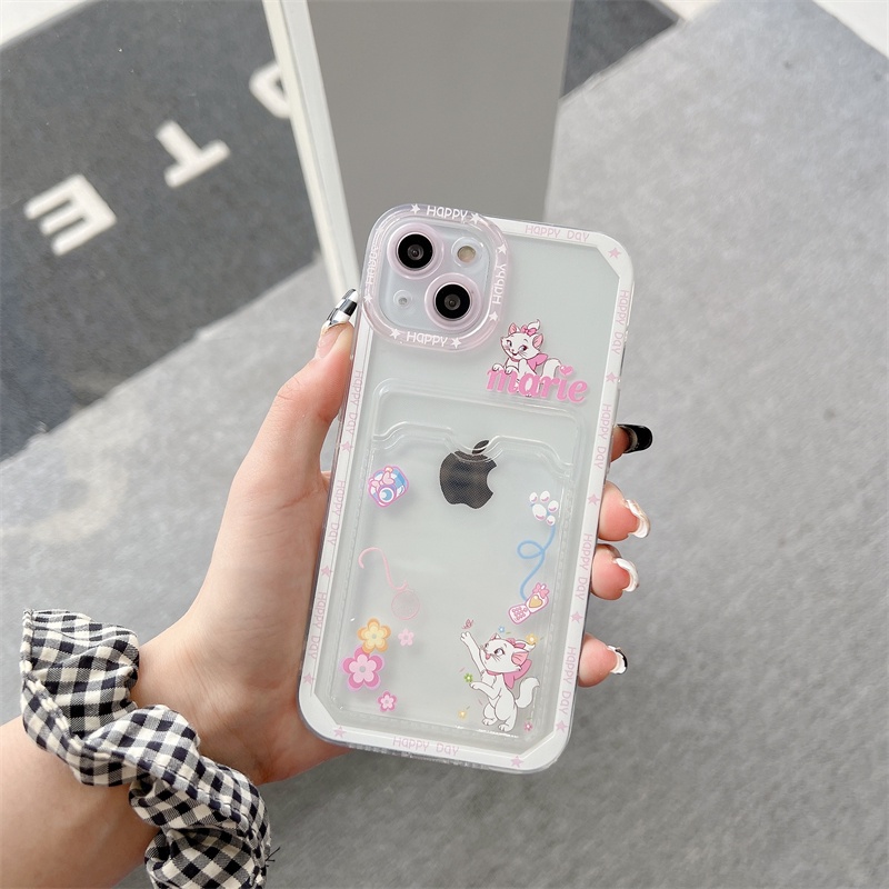 Soft Case Transparan Motif Kartun Kucing Mary Untuk iPhone 12 13 Pro MAX 11 X XR XS MAX 7 8 Plus
