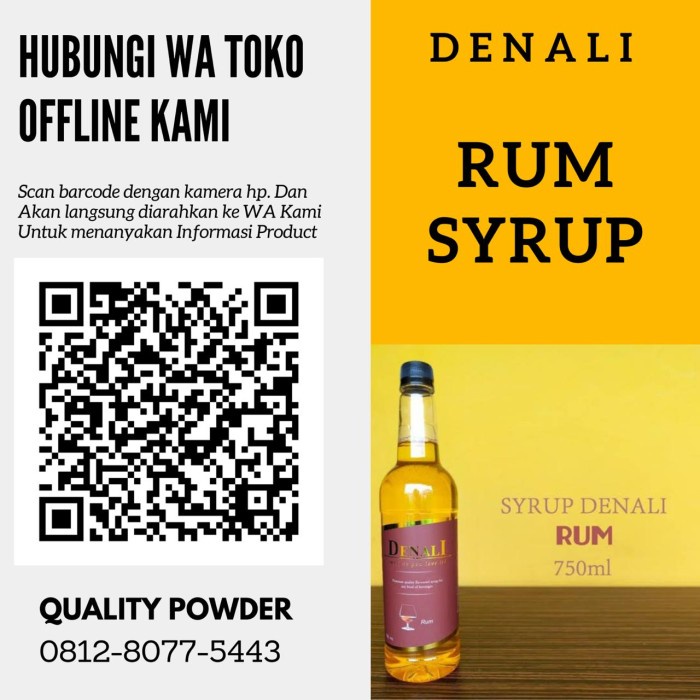 

SYRUP RUM DENALI MINUMAN KEKINIAN SIRUP RASA RHUM RAM CAFFE LIQUID