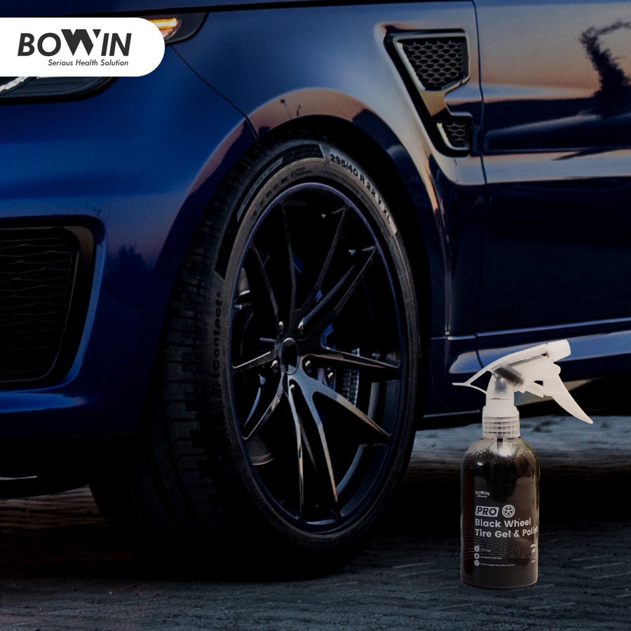 BOWIN Black Wheel &amp; Tire Gel Polish 300mL (Semir Pengkilap &amp; Pembersih Ban)