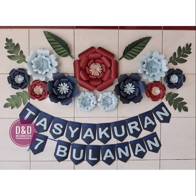 Paperflower & Bunting flag tasyakuran 7 bulanan