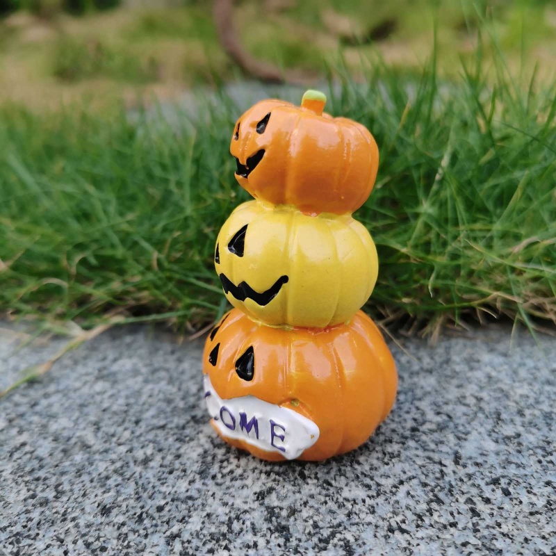 Ornamen Labu Halloween Bahan Resin Untuk Dekorasi Taman