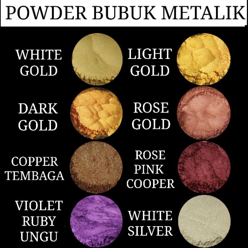 BUBUK MUTIARA METALLIC POWDER PEARLESCENT PIGMEN POWDER PEWARNA METALIK 40GR