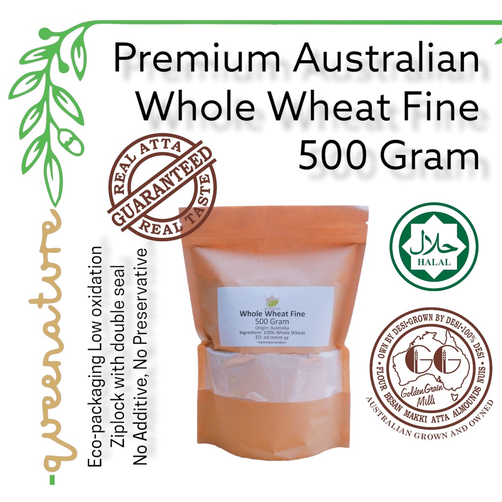 Australian Whole Wheat/ Gandum Utuh halus Australia 500G Queenature