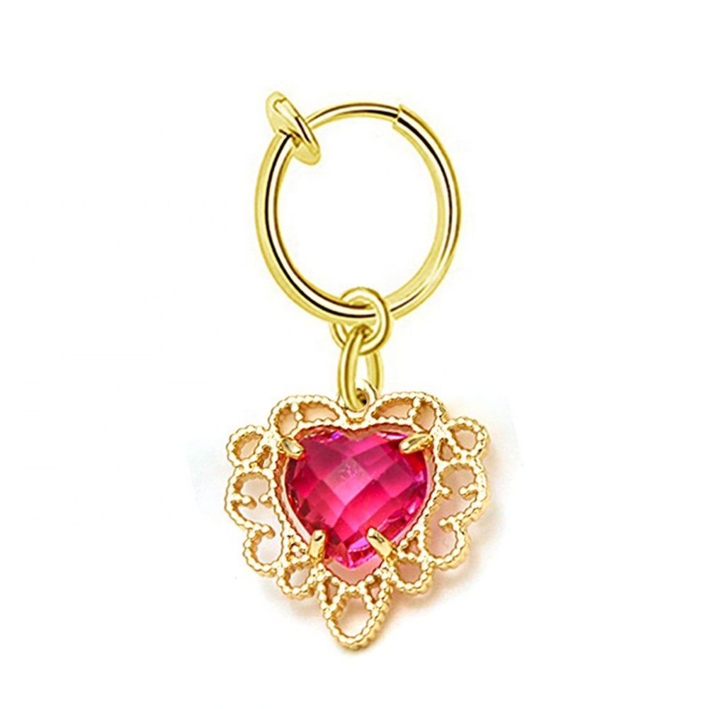 Anting Tindik Perut / Pusar Baja Dengan Liontin Kristal Bentuk Hati Sexy Untuk Wanita