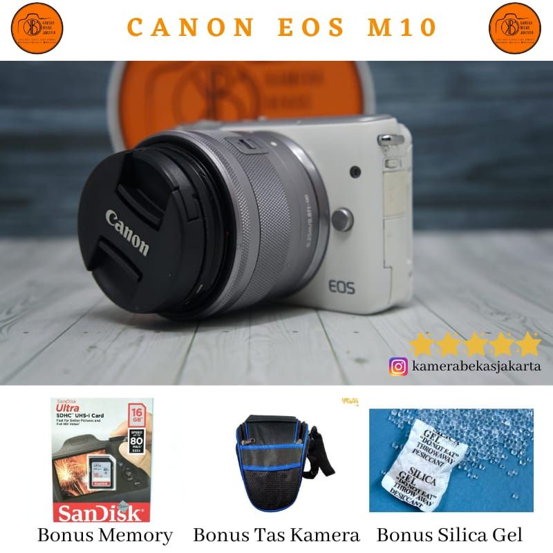 kamera Canon EOS M10  Lensa 15-45mm