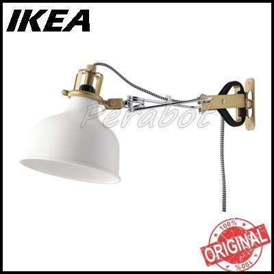 Lampu sorot dinding jepit meja belajar baca, minimalis putih ikea ran