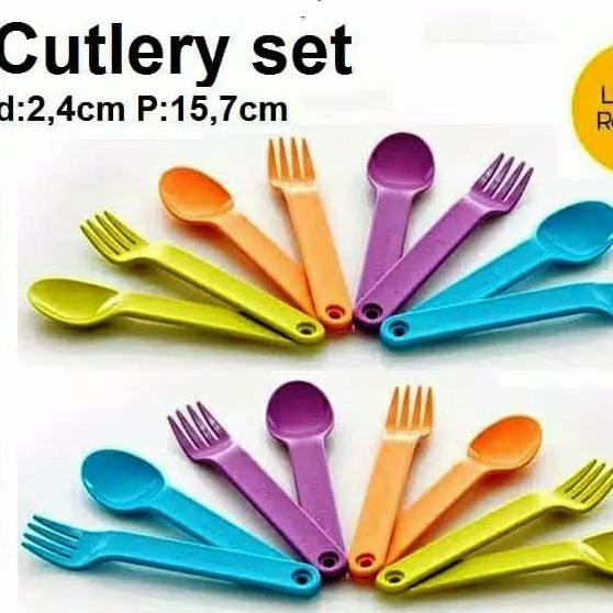 Diskon Cutlery Set Tupperware Sendok Garpu - Ungu
