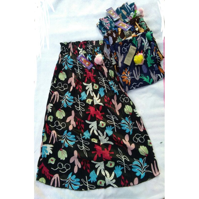 (KAKTUS)Rok plisket anak kaktus umur 3-12 tahun/rok plisket anak perempuan motif kaktus uk m,l,xl dan xxl