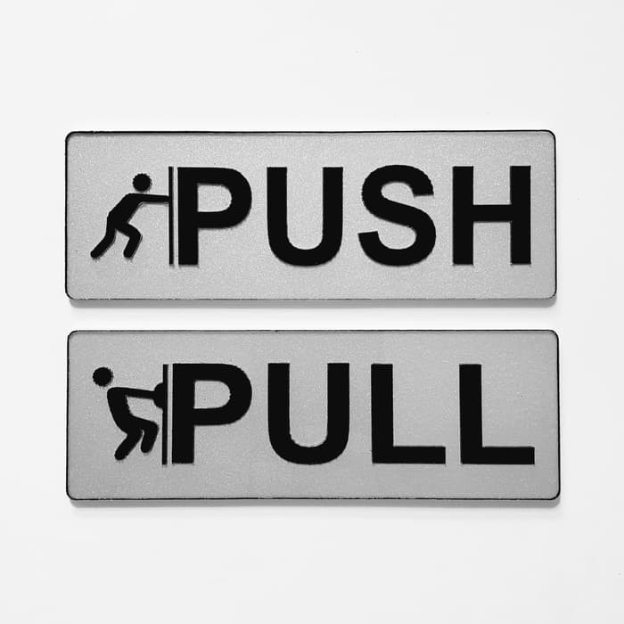 Sign Akrilik Pintu PUSH PULL MEDIUM - Signage Cafe / Restaurant