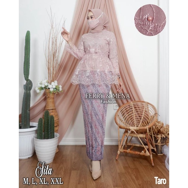 SET KEBAYA SITTA3/KEBAYA TULLE/KEBAYA MODRN/BAJU KEBAYA/KEBAYA PESTA/KEBAYA SUPER MEWAH/KEBAYA JUMBO-2