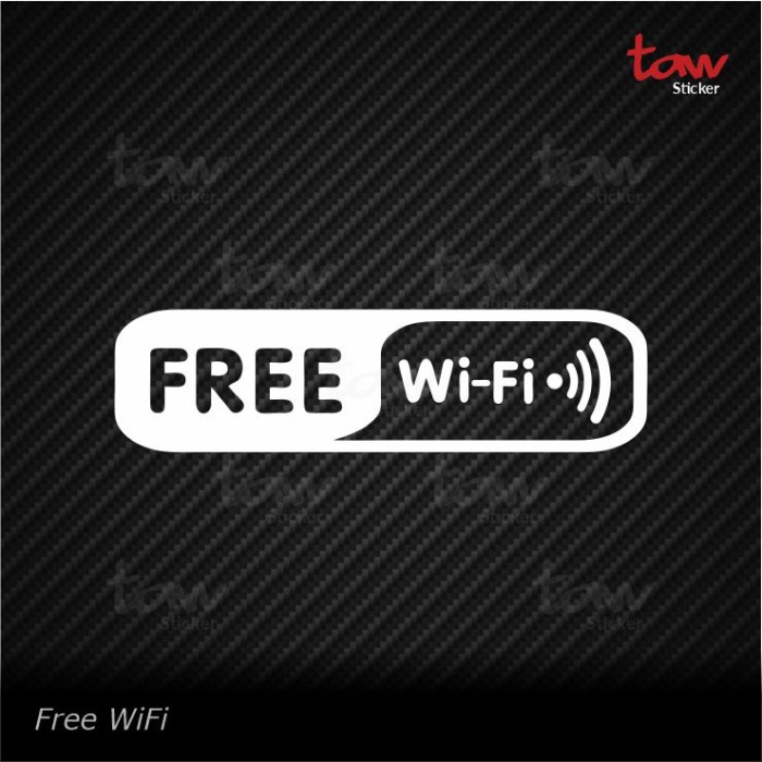 

Free Wifi Hotspot C Cutting Sticker Stiker Kaca Cafe Kantor Restoran - Hitam