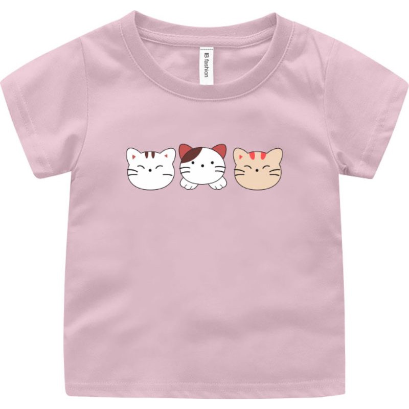 Kaos Anak Anak Cowok Cewek 3 Kucing Baju Oblong Anak Kaos Murah Ank T Shirt Anak Terbaru