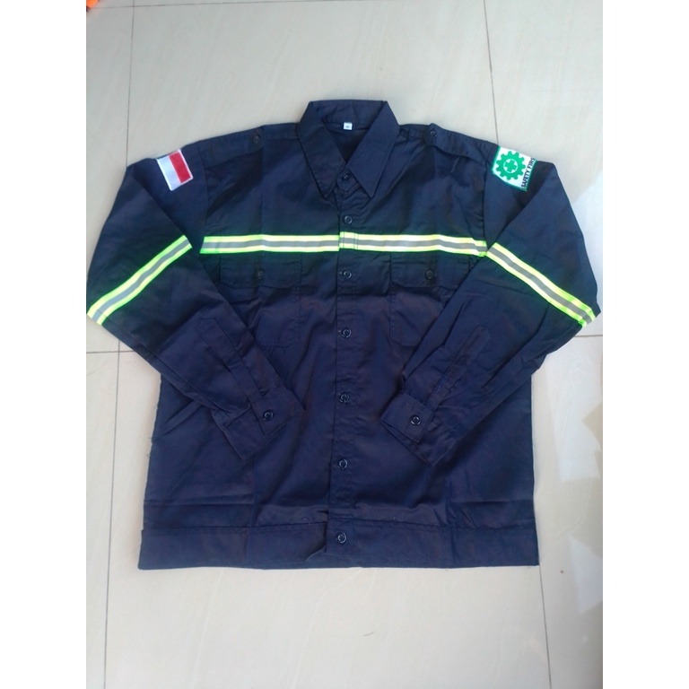 Katelpak Baju Safety Atasan Skotlet Hijau Lengan Panjang