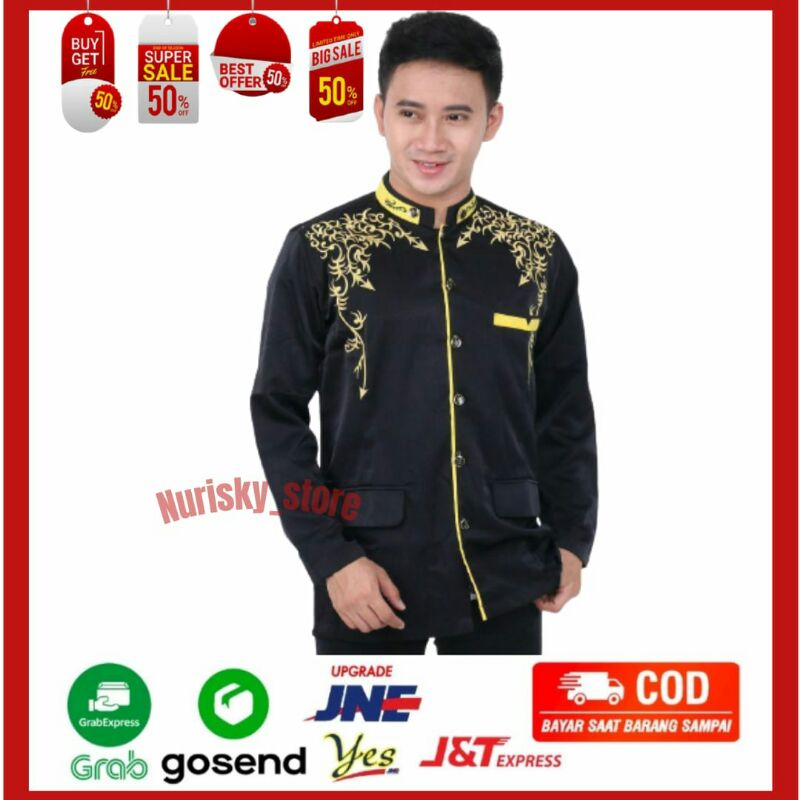 Baju Koko Pria Dewasa Lengan Panjang Jas Koko Pria Dewasa Baju Muslim Murah Modern