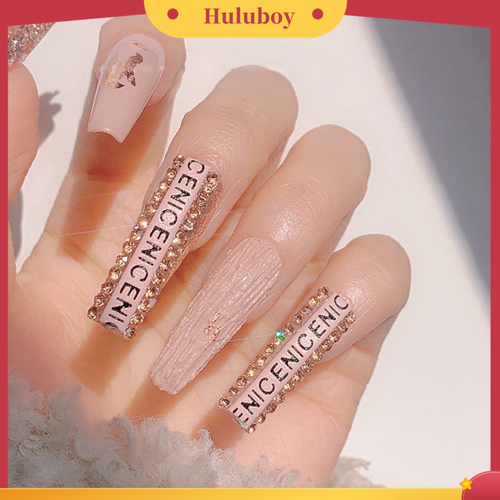 Huluboy Huluboy♡ 1 Set Tape Perekat Kuku 3D Tahan Lama Untuk Wanita