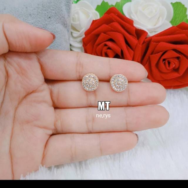 Anting perak silver 925 titanium(ada kode 925 ditusuk anting,korean style,ful mutiara,tidak luntur