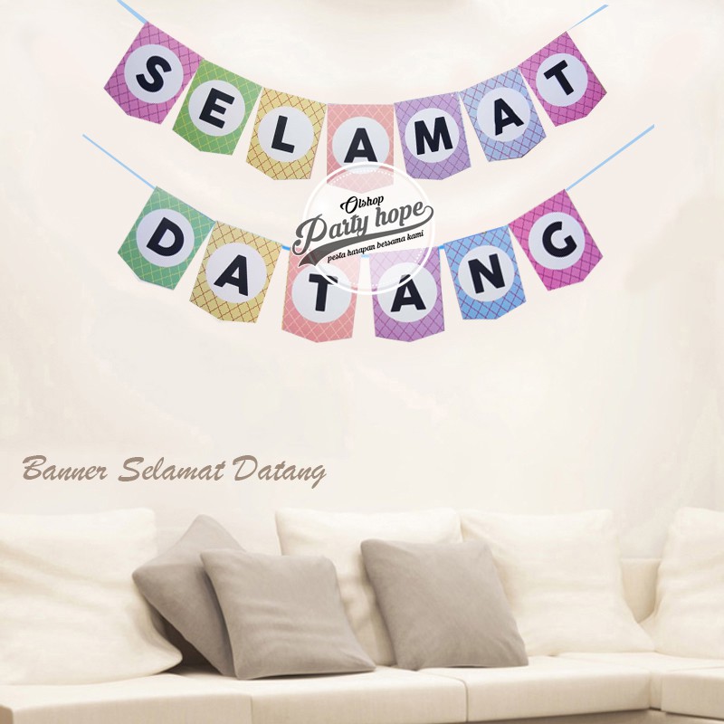 Banner SELAMAT DATANG/ Bunting Flag SELAMAT DATANG/ banner flag/ banner ultah