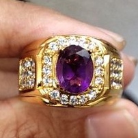 batu cincin pria kecubung ungu tua kecubung kalimantan kecubung pangkalanbun natural amethyst