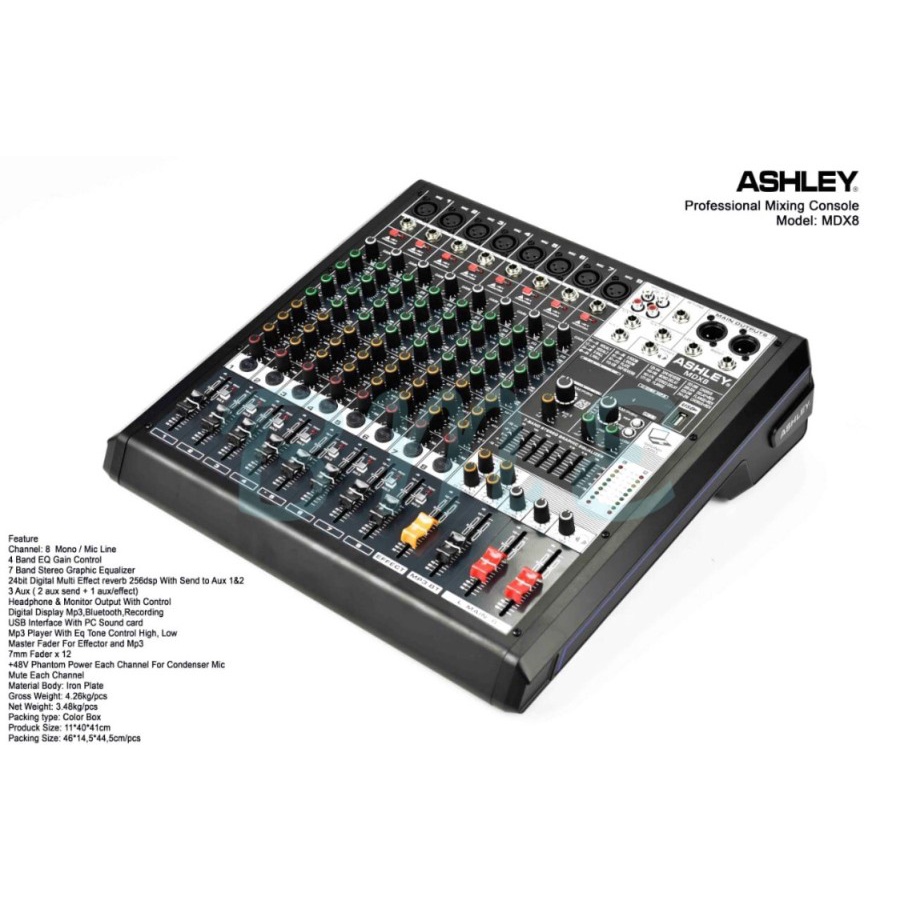 mixer ashley 8 canel mdx8  mdx 8 ORIGINAL