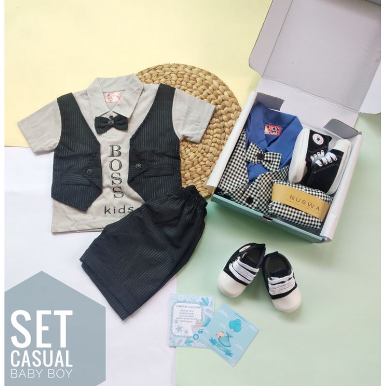 hampers bayi/hampers baby/kado bayi/kado melahirkan/baby gift set/kado bayi baru lahir/kado lahiran/kado bayi new born/parsel bayi/parcel bayi/parsel bayi murah/hampers/gift set baby/kado bayi laki laki/ kado bayi perempuan/kadobayi kembar/paket hampers-Casual boy hitam