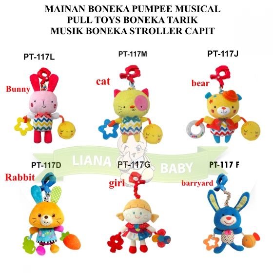 MAI482 MAINAN BONEKA PUMPEE MUSICAL PULL TOYS BONEKA TARIK MUSIK BONEKA STROLLER CAPIT