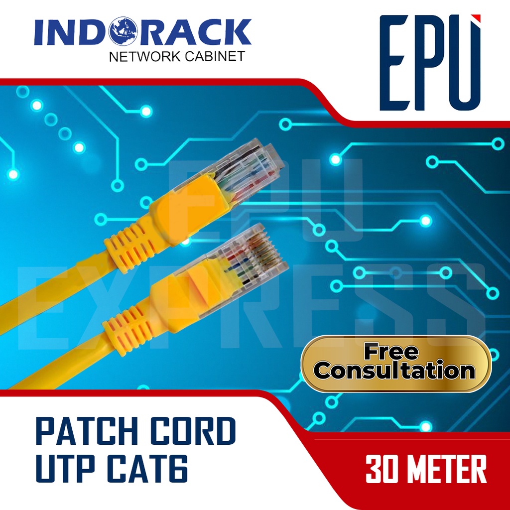 Indorack 30m Kabel Lan Cat6 Cat.6 UTP Ethernet Patch Cord Cable