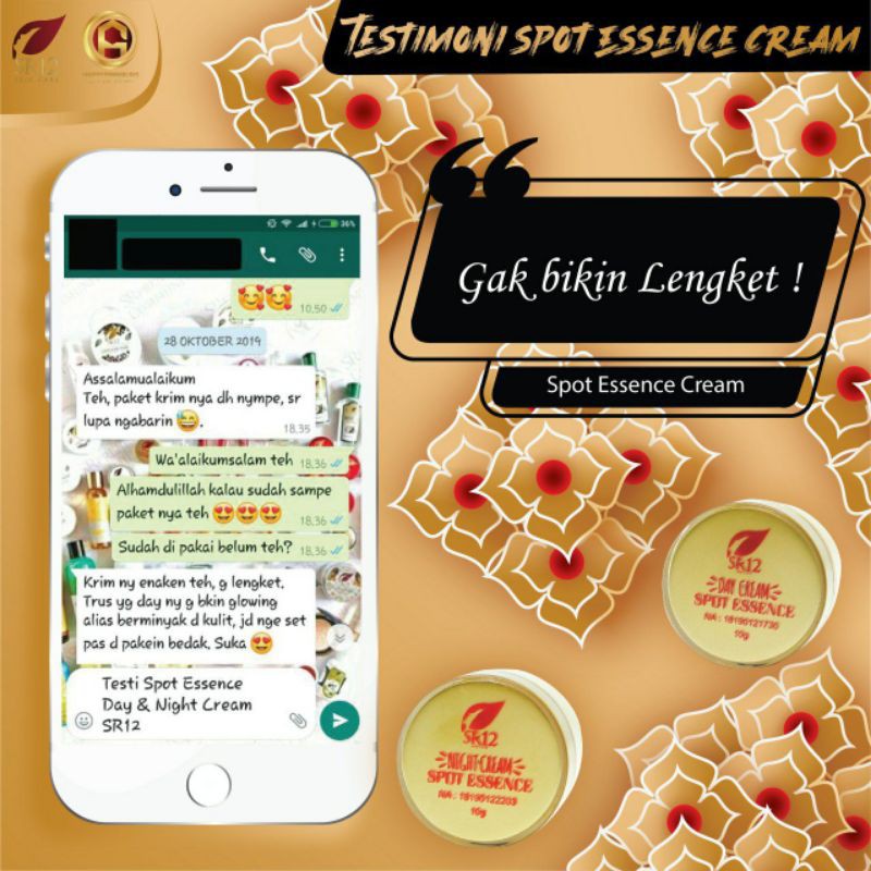 SPOT ESSENCE NIGHT CREAM Sr12 / KRIM MALAM / PENGHILANG BEKAS JERAWAT / FLEK HITAM / KRIM HERBAL / Krim wajah original / premium / berkualitas / termurah / terbaik / bagus / bpom / saudagarsr12