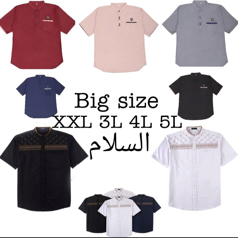 baju Koko bordir baju Koko kurta pria dewasa size jumbo XXL 3L 4L 5L