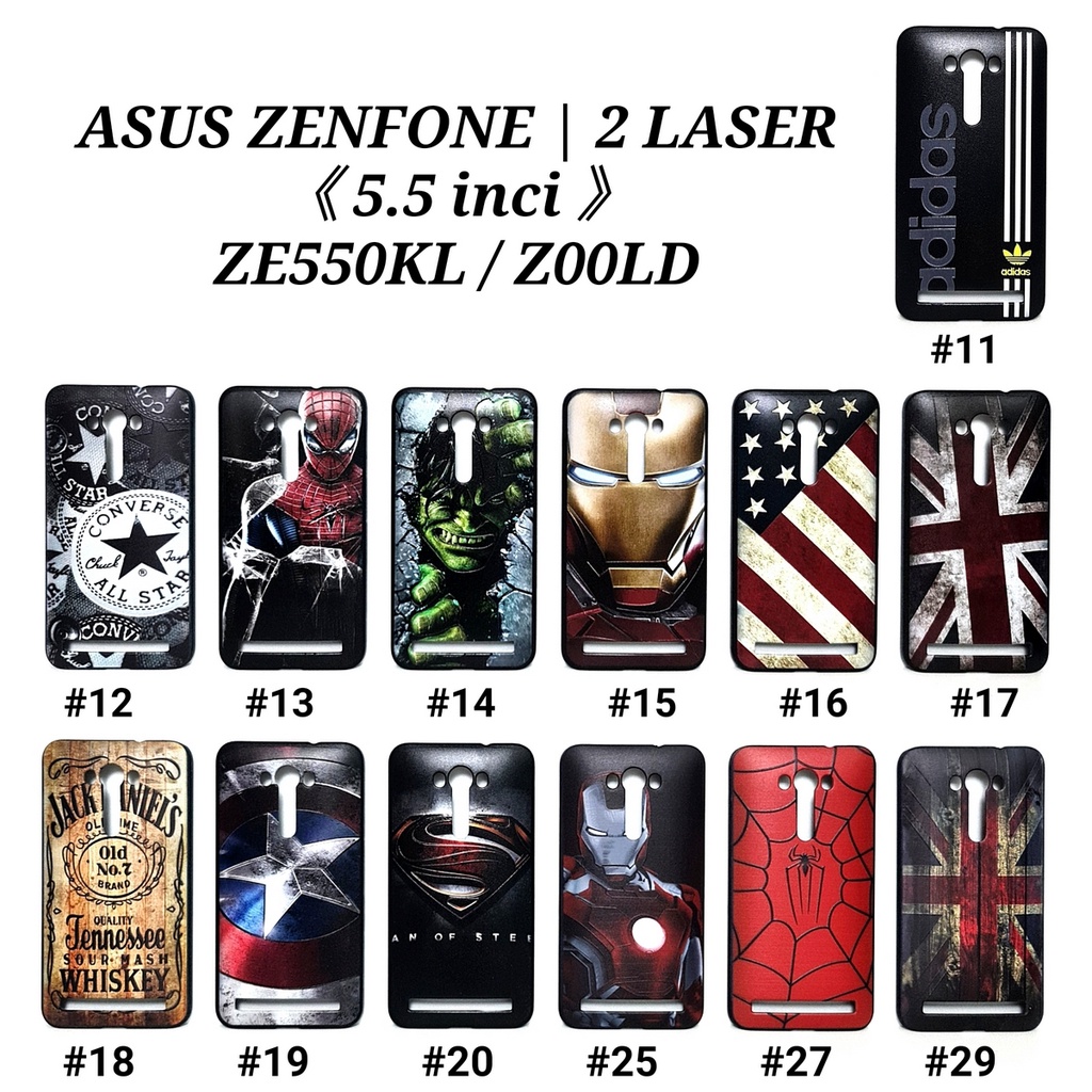 ASUS ZENFONE 2 5.5 IN ZE551ML Z00AD Z008D 2 LASER 5.0 IN ZE500KL Z00ED 2 LASER 5.5 IN ZE550KL Z00LD - MAN HARD CASE Marvel Super Hero