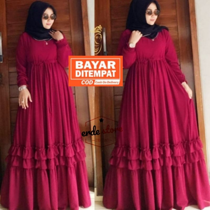 [TERLARIS] ANDARA MAXY - GAMIS CERUTY BABYDOLL JUMBO LD 110CM FULL FURING - GAMIS CERUTY PREMIUM-GAM