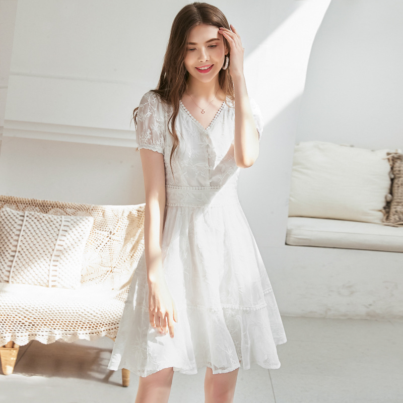 white chiffon midi dress